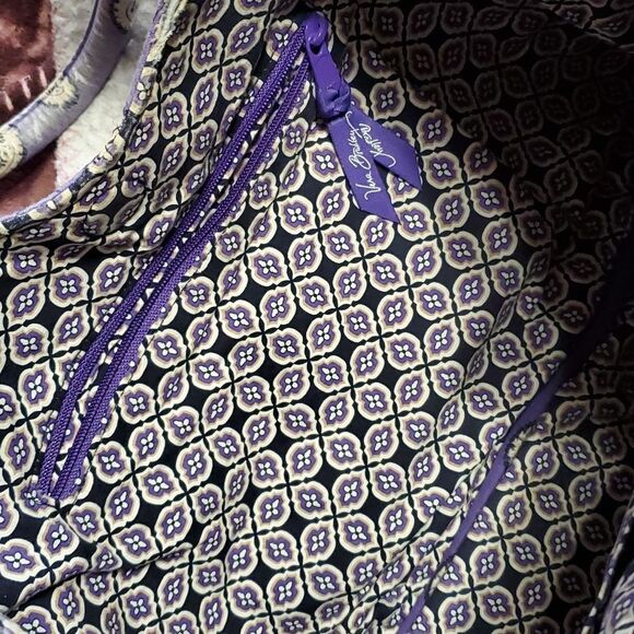 Vera Bradley Quilted Purple Paisley Carry All Shoulder Bag - Picture 9 of 15